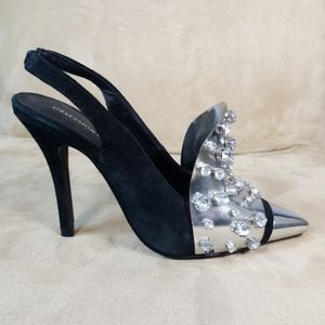 Obsession Rules Rhinestone Studded Slingbacks